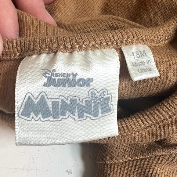 Disney Junior Minnie Mouse Toddler Girls Long Sleeve Ribbed Shirt Brown 18M - Picture 6 of 6